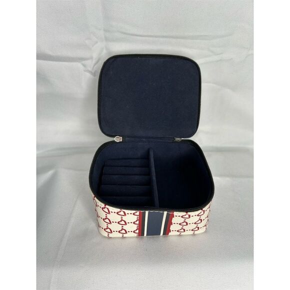 Brighton Multicolor Heart Ribbon Bow Travel Jewelry Box Mini EUC - Picture 7 of 11